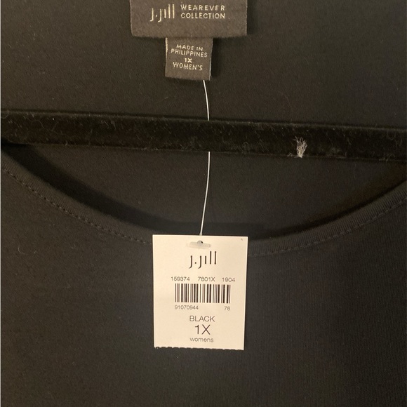 NWT J Jill Wearever Woven Peplum/ruffle Hem 3/4 Sleeve Top Womens 1X Bla… - Picture 2 of 9